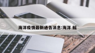 海洋疫情最新通告消息:海洋 鳐