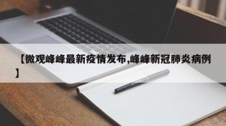 【微观峰峰最新疫情发布,峰峰新冠肺炎病例】