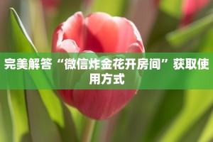 完美解答“微信炸金花开房间”获取使用方式